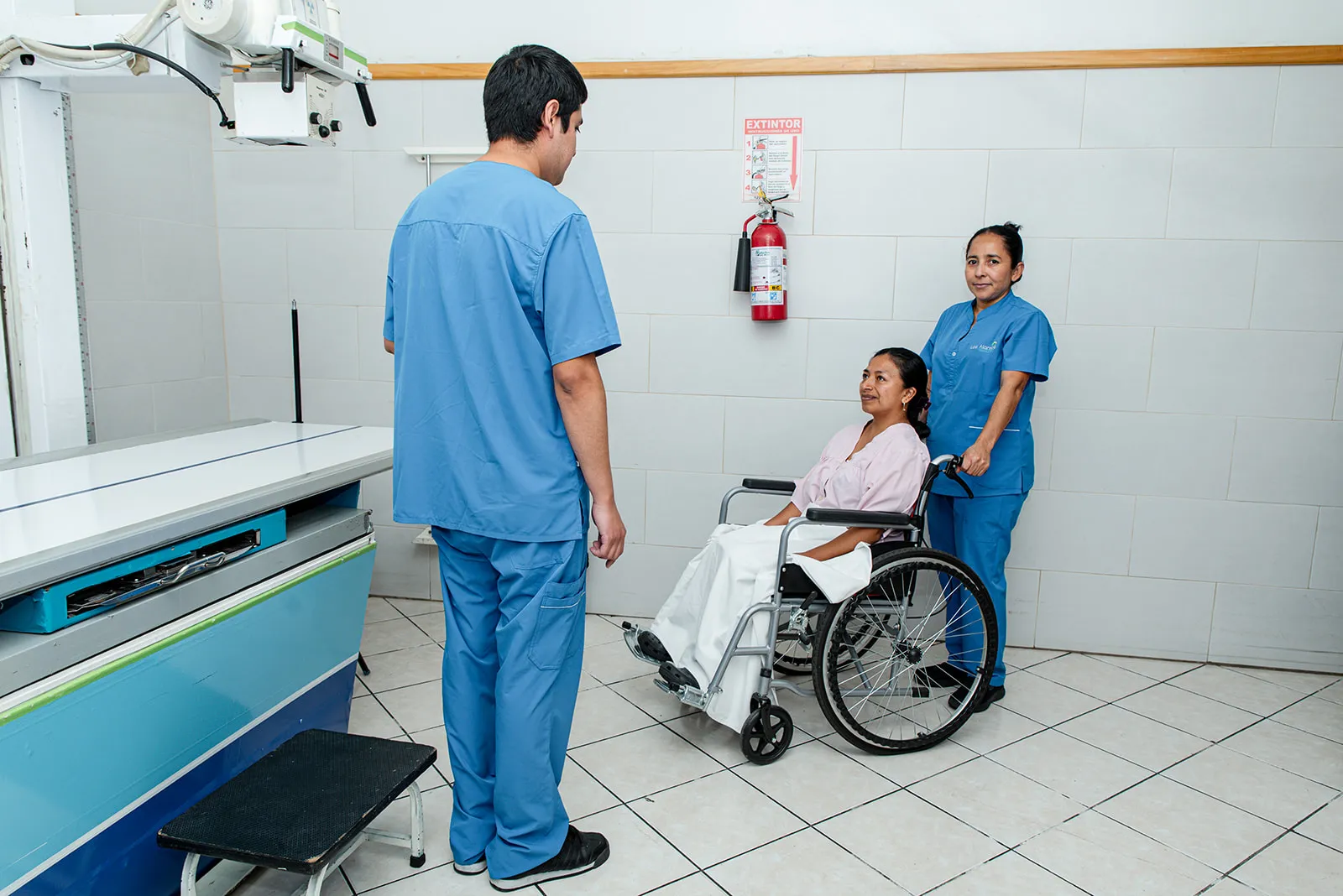 Recepción del paciente en servicio de rayos X